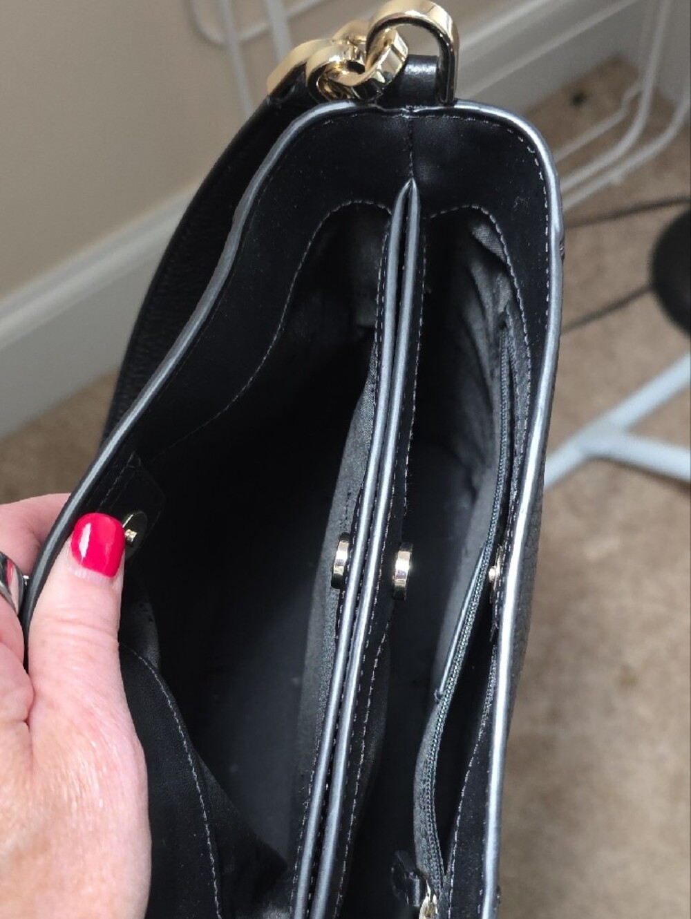 kate spade Black Pebbled Leather Shoulder Bag with Gold Hardware - Picture 4 of 4
